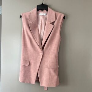 JustFab Pink Sleeveless Blazer Vest